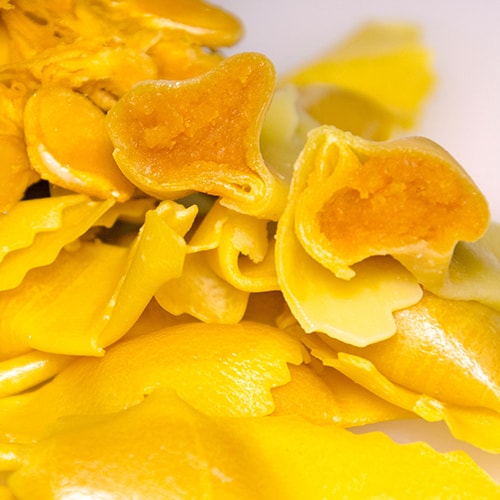 caramella con ripieno di zucca